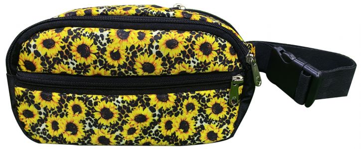 Showman Hip Pack (Fanny Pack) Bag with Sunflower and cheetah print design