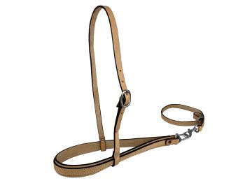 Showman Argentina Cow leather Adjustable Noseband and Tiedown #2