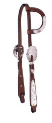 Showman Argentina cow leather single ear headstall with engraved SS
