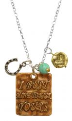 "I bust mine to kick yours" Copper pendant necklace