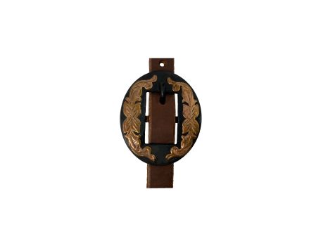 Showman Argentina Cow Leather One Ear Headstall With Round Copper Overlayed Buckle #2