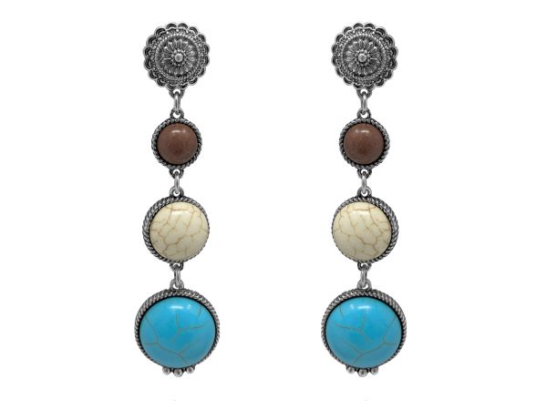 Western Style Semi-precious Stone Drop Post Earrings