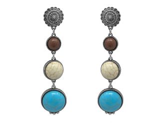 Western Style Semi-precious Stone Drop Post Earrings