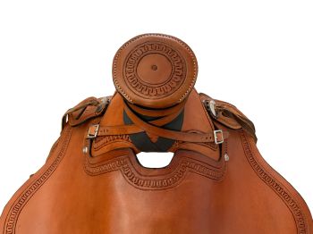 16" Wade Style Roping Saddle with Serpentine Border #5