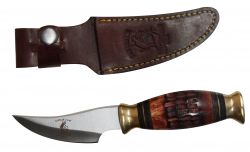 The Bone Collector Fixed blade knife with real bone handle and leather holster