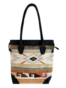 Showman Cotton/Acrylic Southwest Design Saddle Blanket Bag - tan and cream