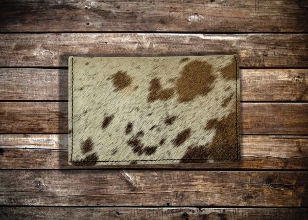 Showman Brown and White Hair on Cowhide Card Wallet #3