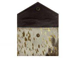 Showman Hair on Cowhide Gold Acid Wash Coin Wallet #2