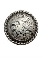 Silver engraved concho with Screw