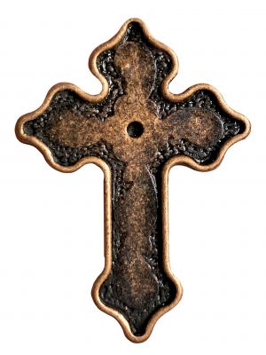 Copper cross concho with screw