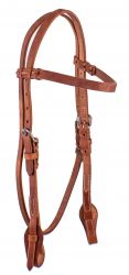 Showman Browband Harness Leather headstall with quick change bit loops
