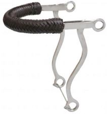 Showman Braided leather nose stainless steel hackamore