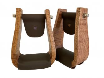Showman Wooden stirrup with leather foot pad