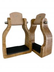 Showman Wooden stirrup with rubber grip foot pad