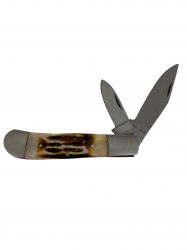 4" Bone handle 2 blade folding knife