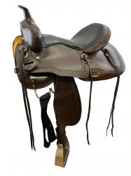 16" Circle S Trail Saddle with stamped border