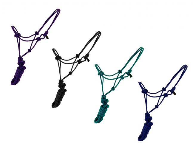 Showman Mini / Small PONY Size adjustable cowboy knot halter with matching removable lead