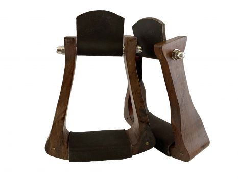 Showman Teak Wood stirrup with leather foot pad
