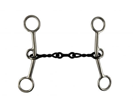 Showman Stainless Steel Twisted Sweet Iron 5" Mouth JR Cow-horse bit with Dogbone Center