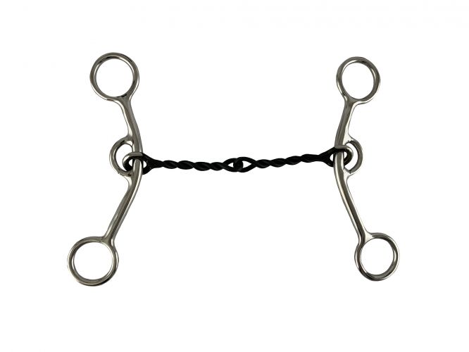 Showman Stainless Steel JR Cow-horse bit with 5" Sweet Iron Twisted Chain Mouth