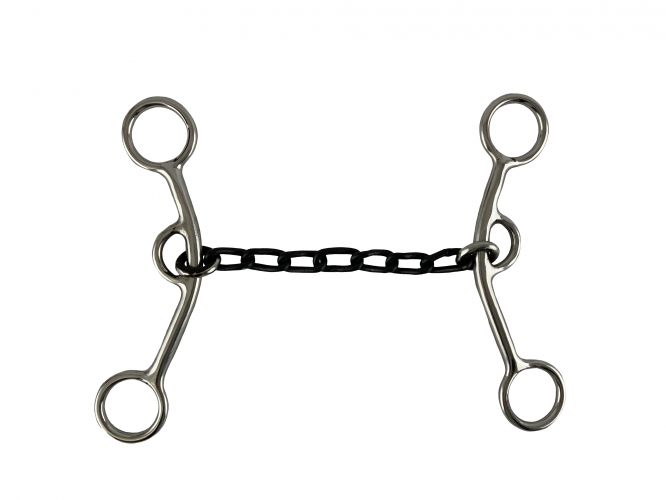 Showman Stainless Steel JR Cow-horse bit with 5" Sweet Iron Chain Mouth