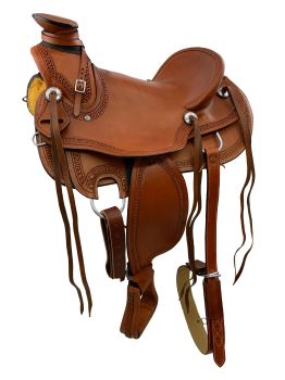 16" Wade Style Roping Saddle with Serpentine Border
