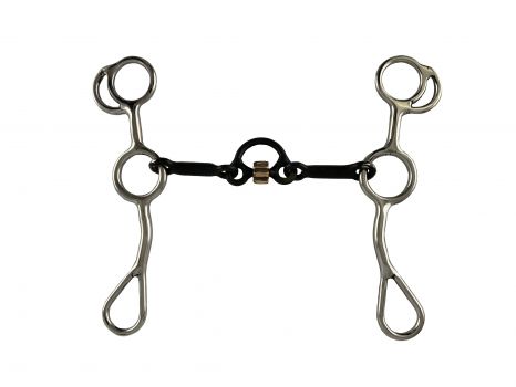 Showman Stainless Steel Sweet Iron Mouth JR Cow-horse bit with Copper Roller