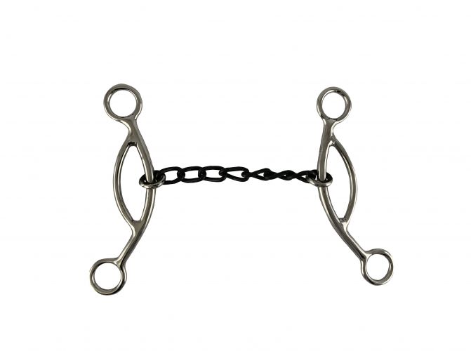 Showman 5" Stainless Steel Sweet Iron Mouth Chain with Sliding Gag