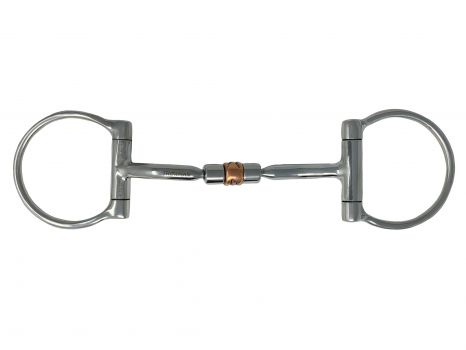 Showman Stainless Steel D-Ring bit with Copper Roller Mouth Center