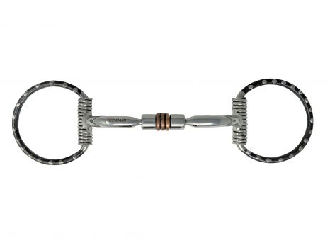 Showman Stainless Steel D-Ring bit with Silver dot accents