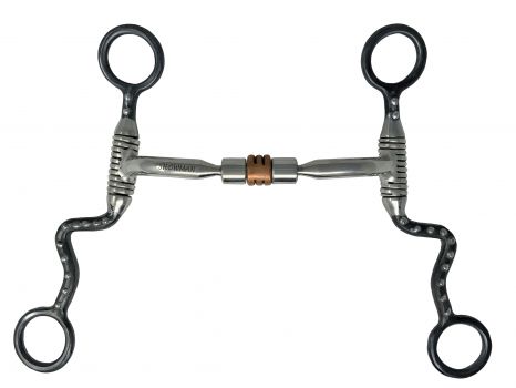 Showman Stainless Steel Snaffle bit with copper roller center