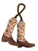 Western Rope and Plush Squeaky Dog Toy - Cowboy Boots