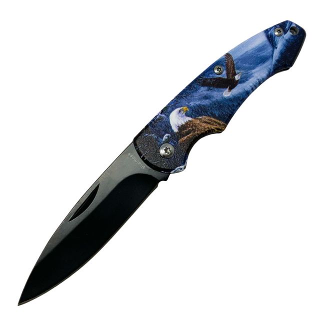 Winged Warrior Drop Point Stainless Steel Folding Knife #3