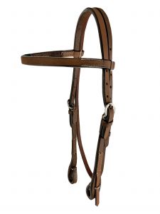 Showman Argentina cow leather browband headstall with cowboy ties