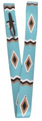 Showman  Nylon Tie Strap with turquoise diamond design