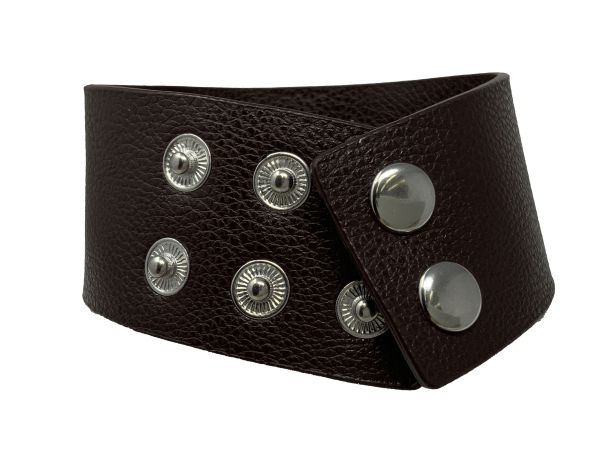 Western Leather Wrap Cuff Bracelet - Cowboy Boot Buckle #3