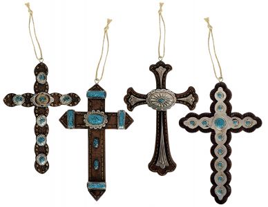 4PC Turquoise stone cross ornament set