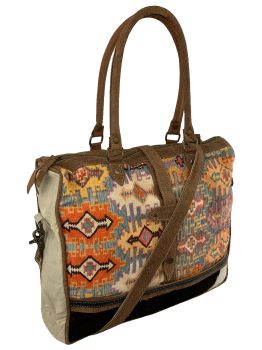 Klassy Cowgirl Southwest Brights Upcycled Weekender Tote Bag