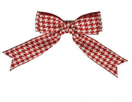 Red and White Pattern Christmas Bow