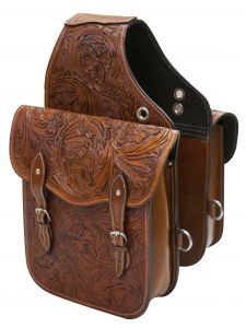 Showman Floral Tooled leather saddle bag