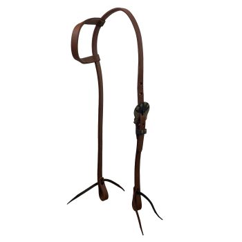 Showman Oiled Harness Single Ear Headstall With Cowboy Gambler Buckle