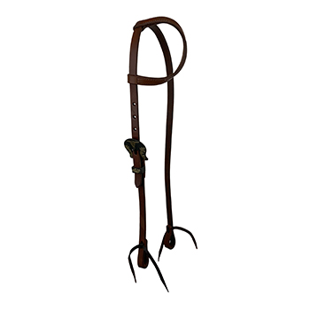 Showman Oiled Harness Single Ear Headstall With Heritage Steer Buckle