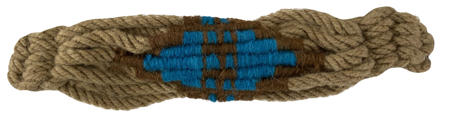 Showman Adjustable Mohair Wool Bronc Halter - Tan&#47;Blue #2