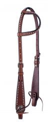 Showman Basket Tooled One Ear Argentina Cow Leather Headstall