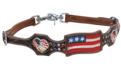 Showman Hand painted American flag wither strap
