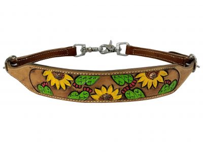 Showman Hand painted sunflower and cactus wither strap