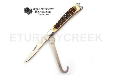 Stainless steel bone handle pocket knife with hoof pick tool