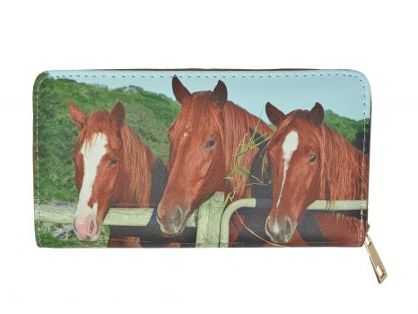 Three horses Printed Zipper Wallet