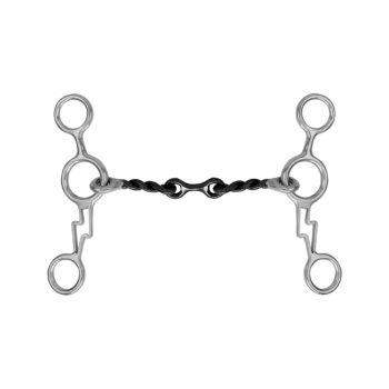 Showman Thunderbolt Stainless Steel JR Cowhorse Twisted Dogbone Snaffle