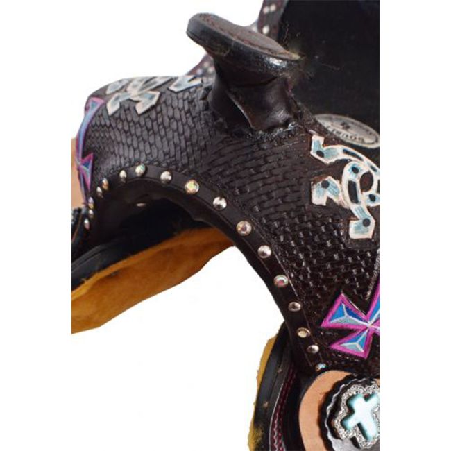 Double T Cowgirl Charm Youth Barrel Style Saddle Set - 12 Inch #3